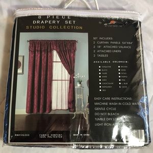 SOLD OUT NAVY BLUE Lace Back Curtain Set SOLD OUT